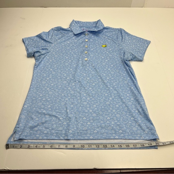 Masters Magnolia Lane Blue White Icons Performance Tech Polo Womens Medium - Picture 9 of 11